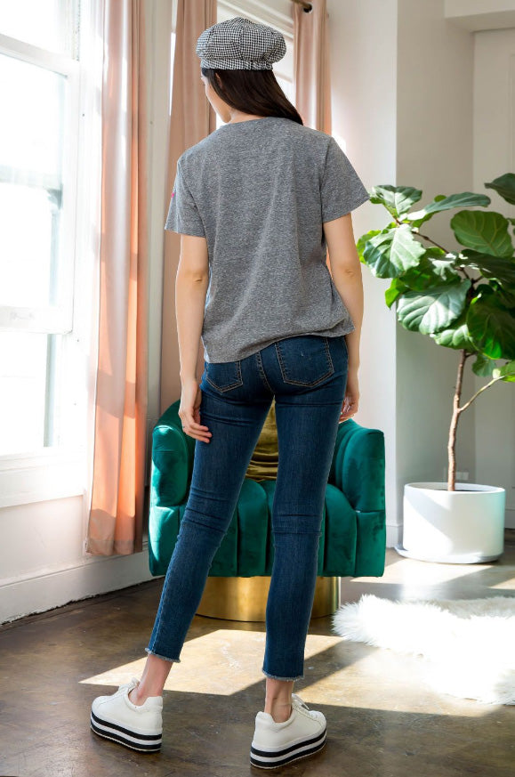 Embroidered Hearts Tee