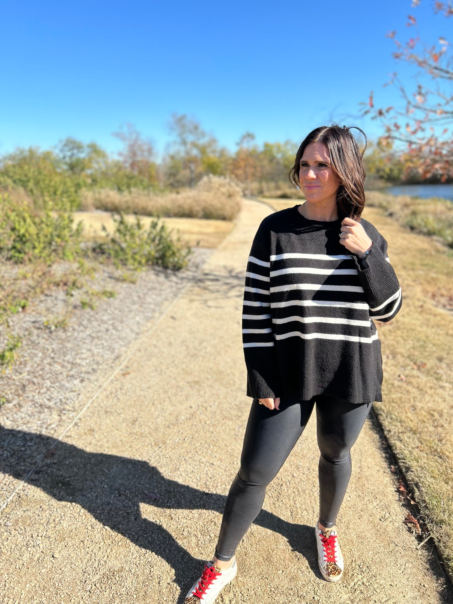 Ribbed Hem Striped Sweater