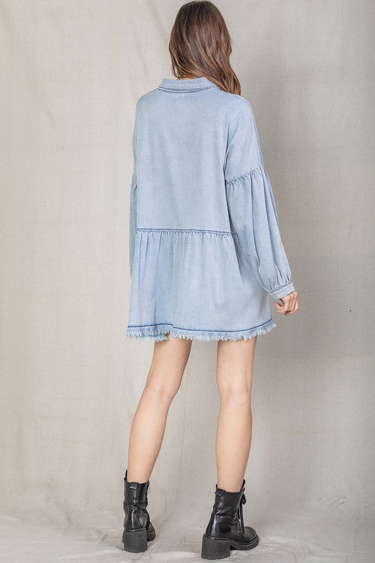 Denim Button Dress
