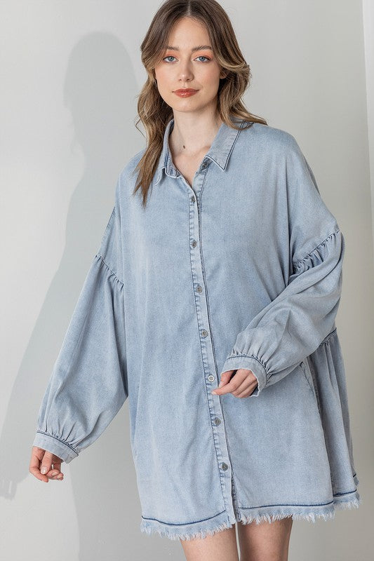 Denim Button Dress