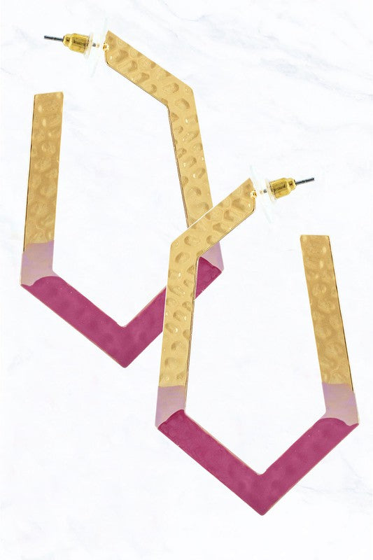 Hand Dipped Geometric Hoops