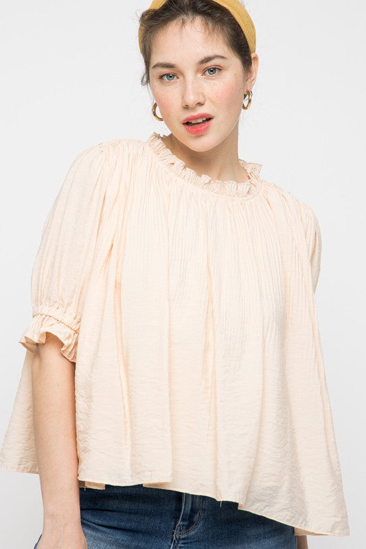 Celia Crinkle Puff Sleeve Top