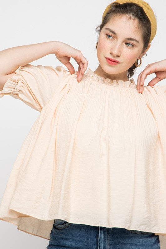 Celia Crinkle Puff Sleeve Top