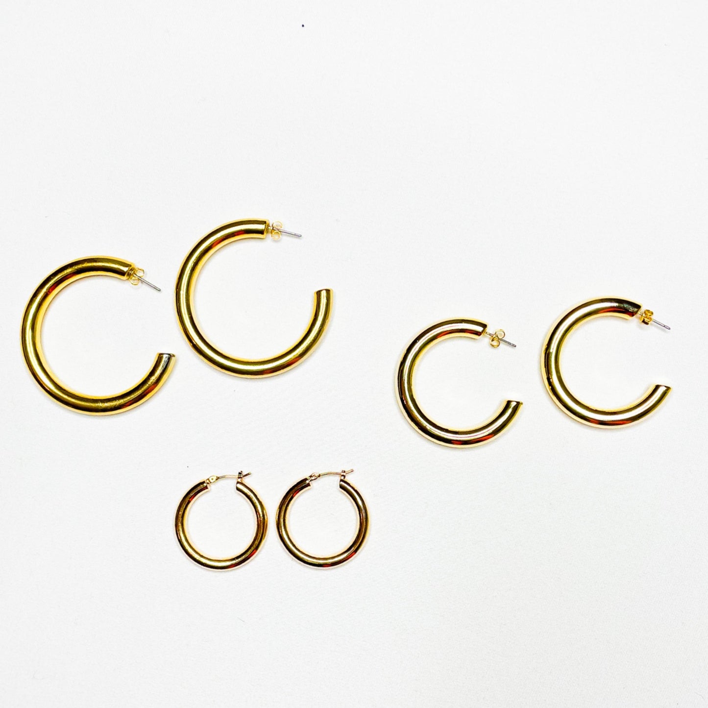 1.25" 14k Gold Dipped Hoop Earrings
