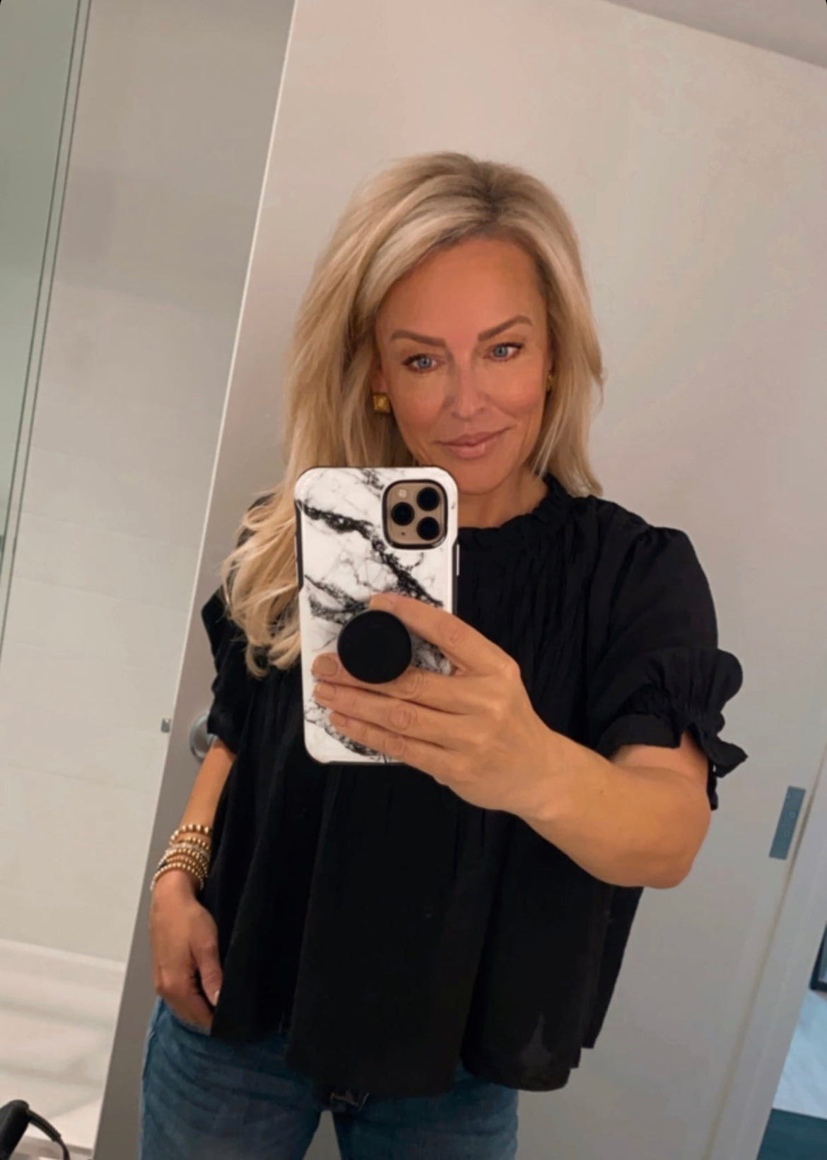 Celia Crinkle Puff Sleeve Top